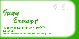 ivan bruszt business card